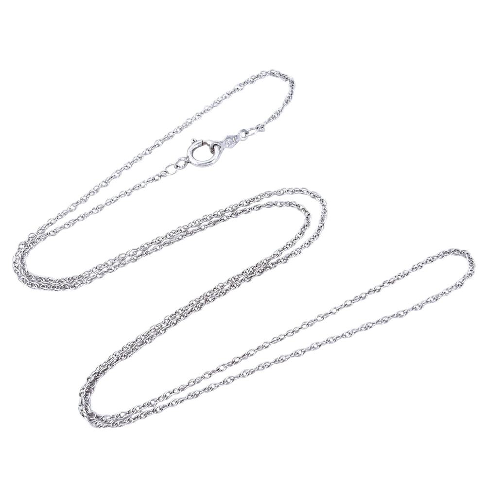 Estate India Sterling Silver 925 0.7mm Twisted Rope Chain Necklace 18"